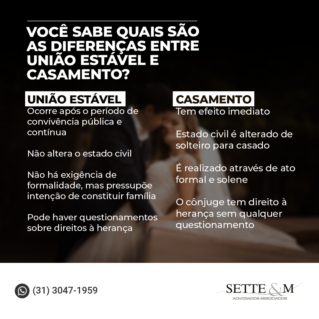 Diferenças entre união estável e casamento